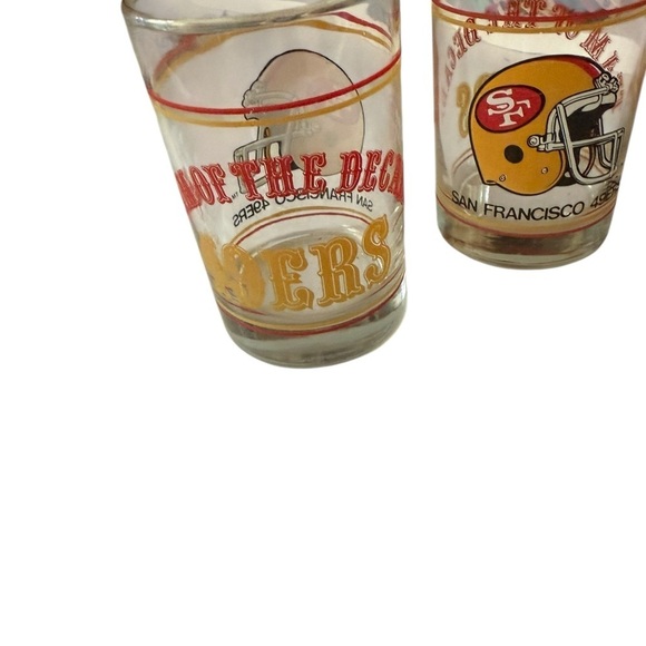 San Francisco 49ers Team of the Decde 12 Ozs Drinking Glasses 1980's NFL Footbal - Picture 3 of 6